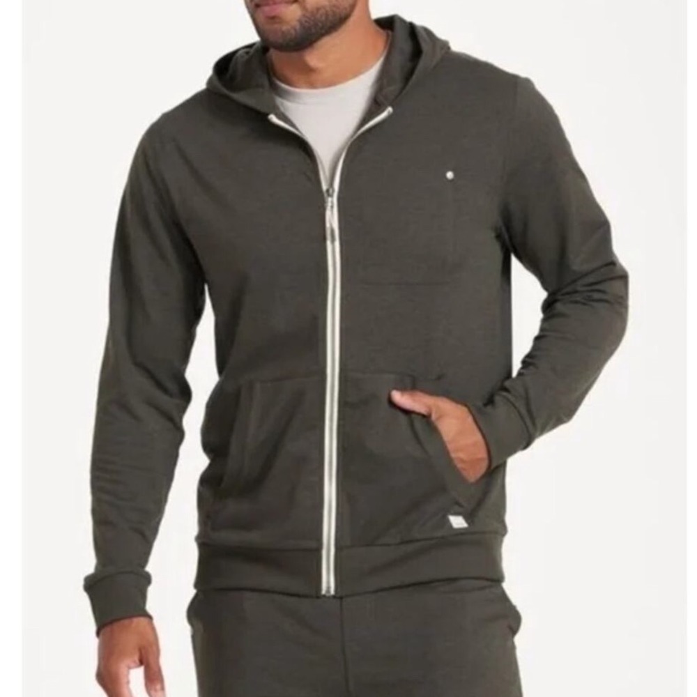 VUORI NEW Hoodie Dolomite Heather Full Zip Men's Size Large